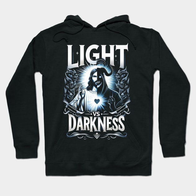 Light vs Darkness, Good and Evil. Jesus Christian Hoodie by ArtbyJester